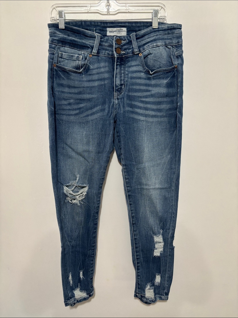 BKE Payton Mid-Rise Ankle Skinny Distressed Jeans | Size 29